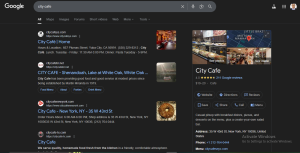 a Google my business profile for searching US local café.